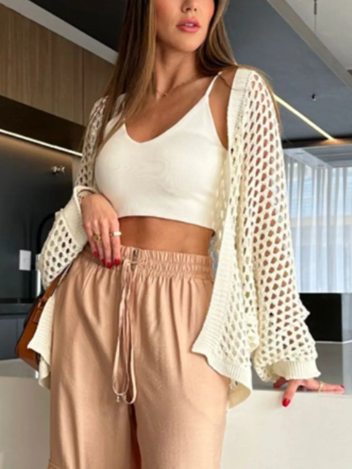 Hollow Out Open Front Cover-Up S-XL