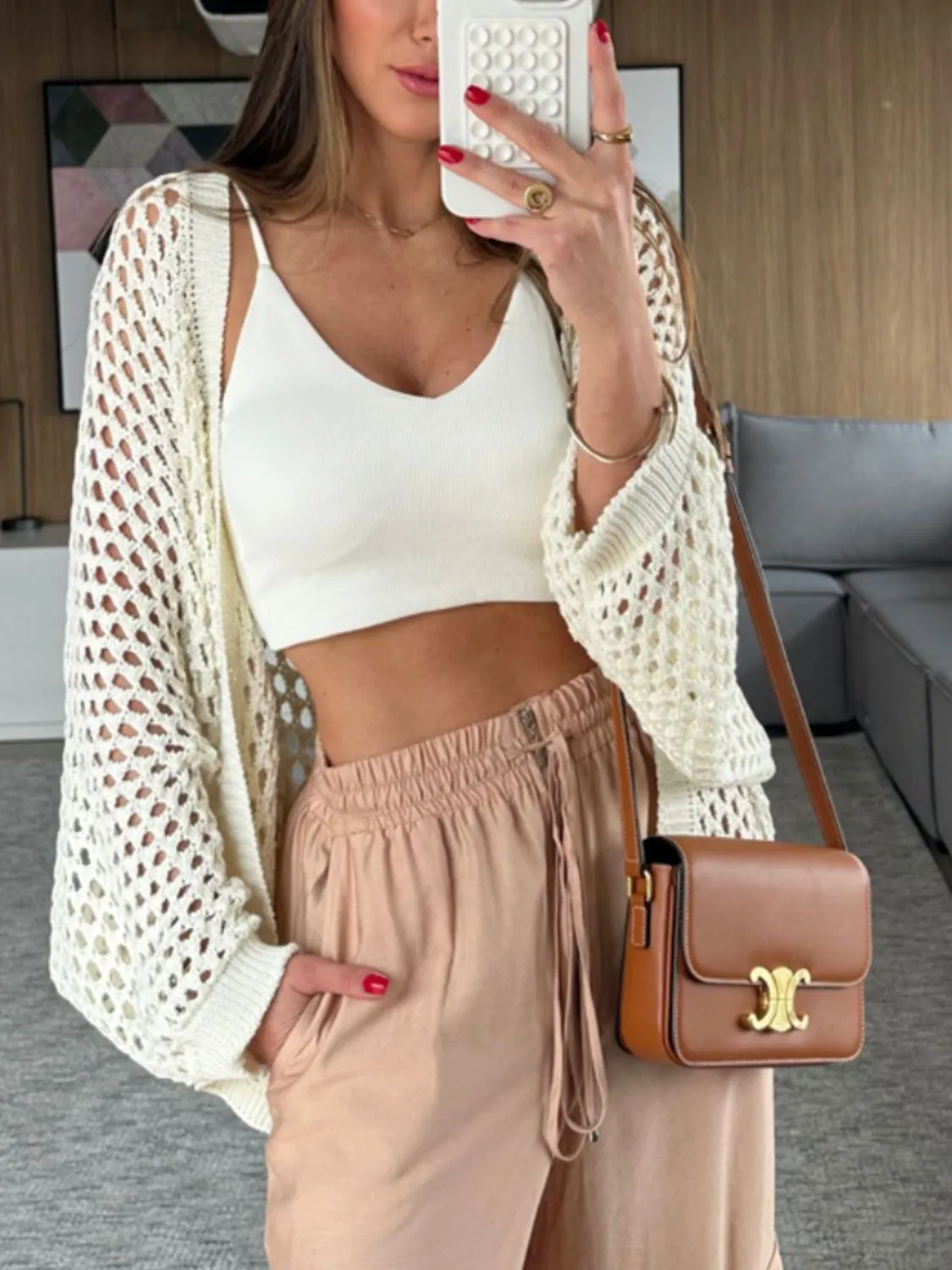 Hollow Out Open Front Cover-Up S-XL