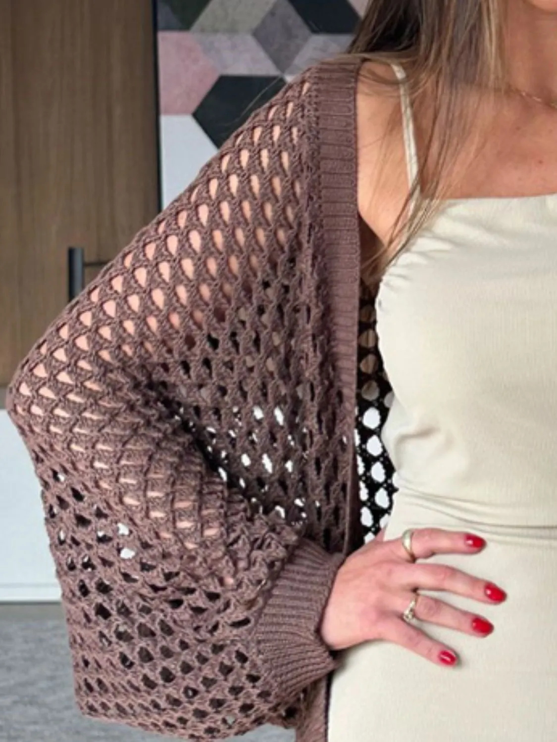 Hollow Out Open Front Cover-Up S-XL