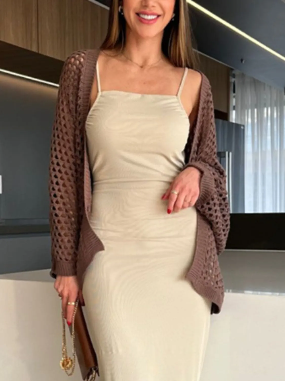 Hollow Out Open Front Cover-Up S-XL