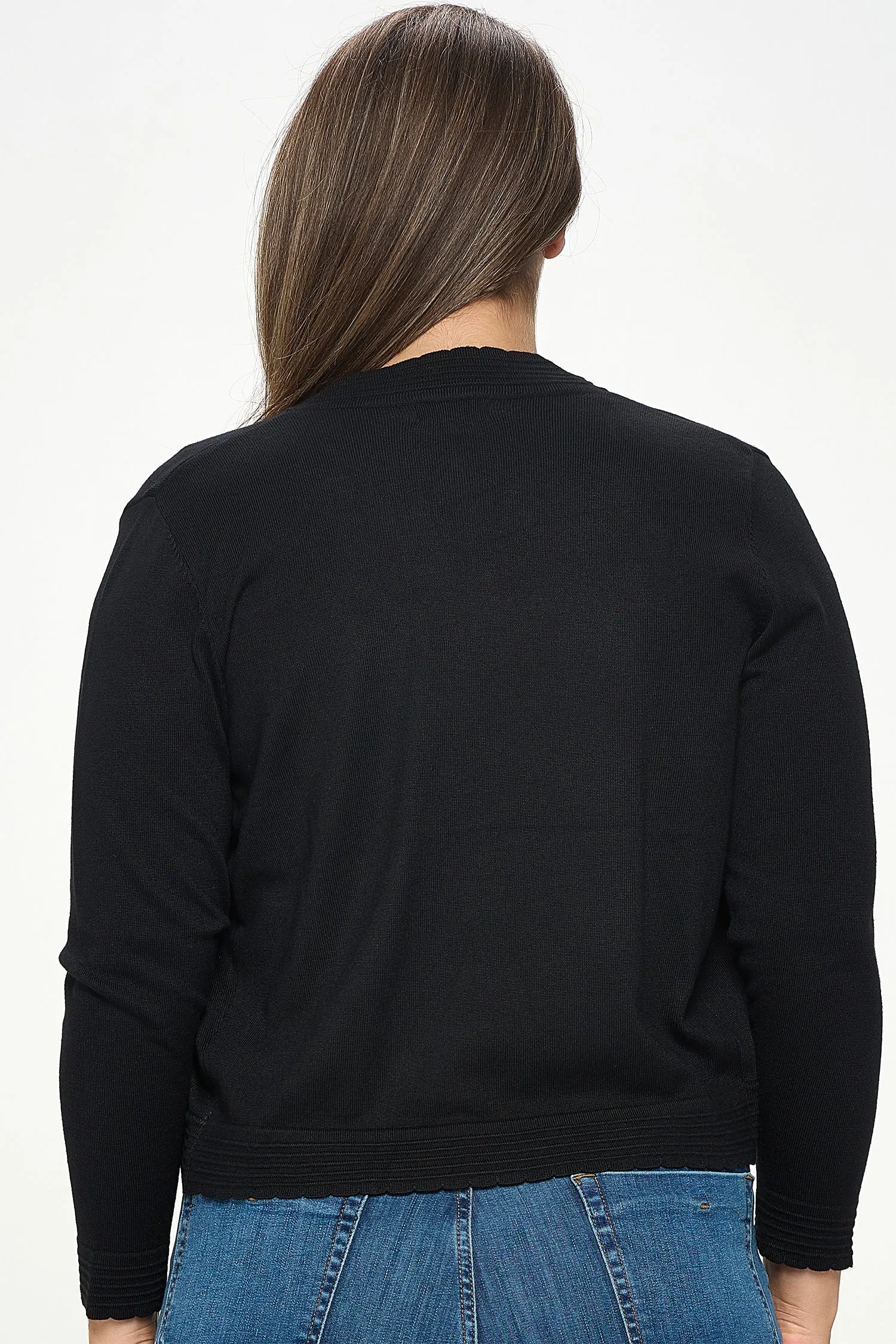ITJ5731-PLUS | Cardigans | Junior Plus Open Front Shrug Knit Bolero Cardigan