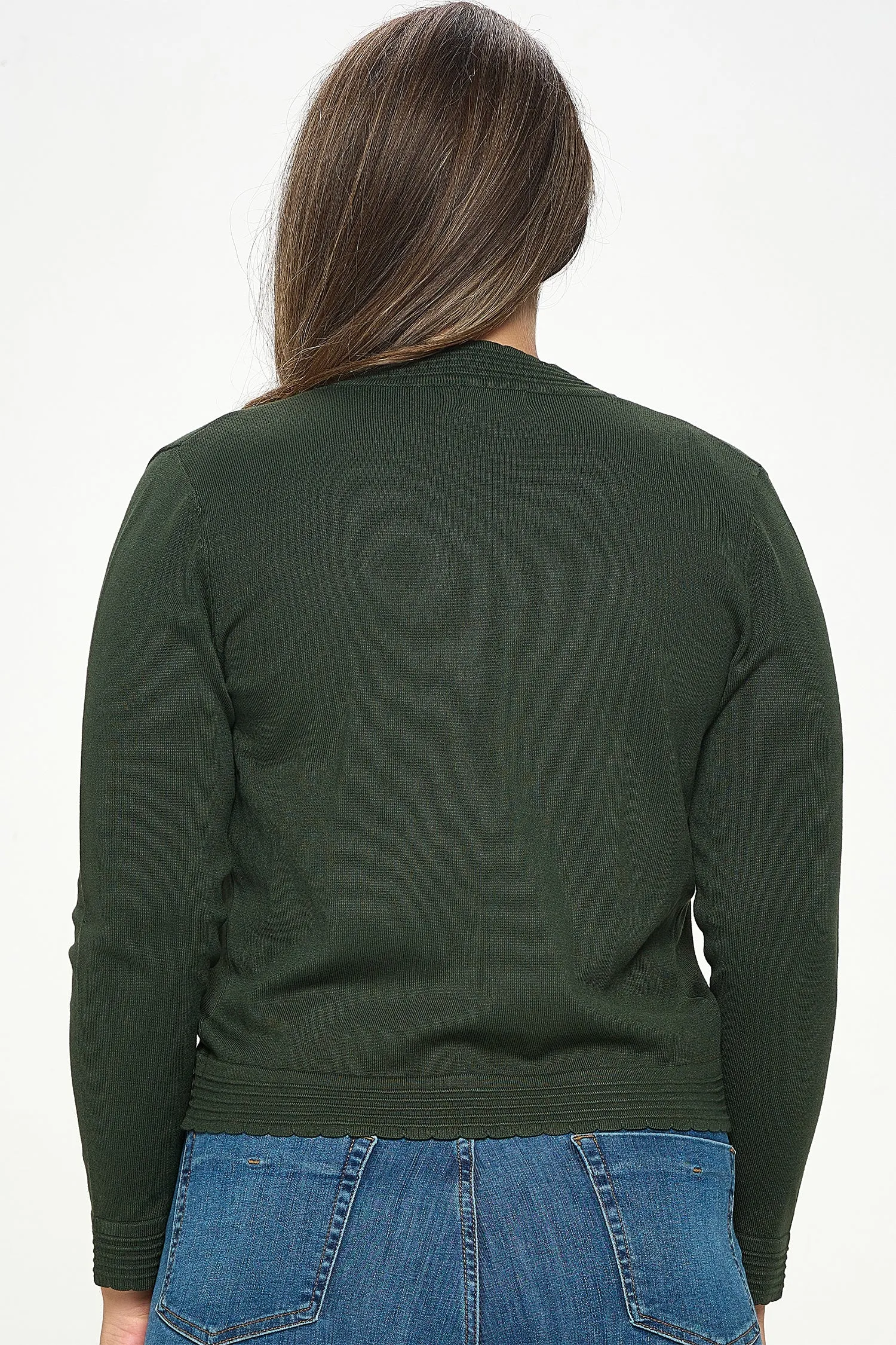 ITJ5731-PLUS | Cardigans | Junior Plus Open Front Shrug Knit Bolero Cardigan