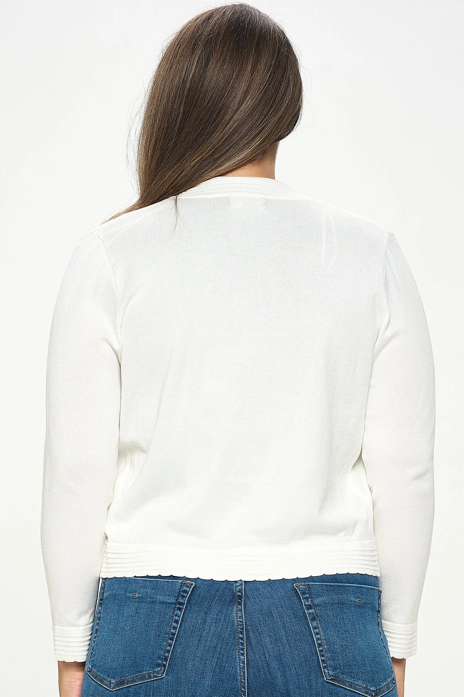 ITJ5731-PLUS | Cardigans | Junior Plus Open Front Shrug Knit Bolero Cardigan