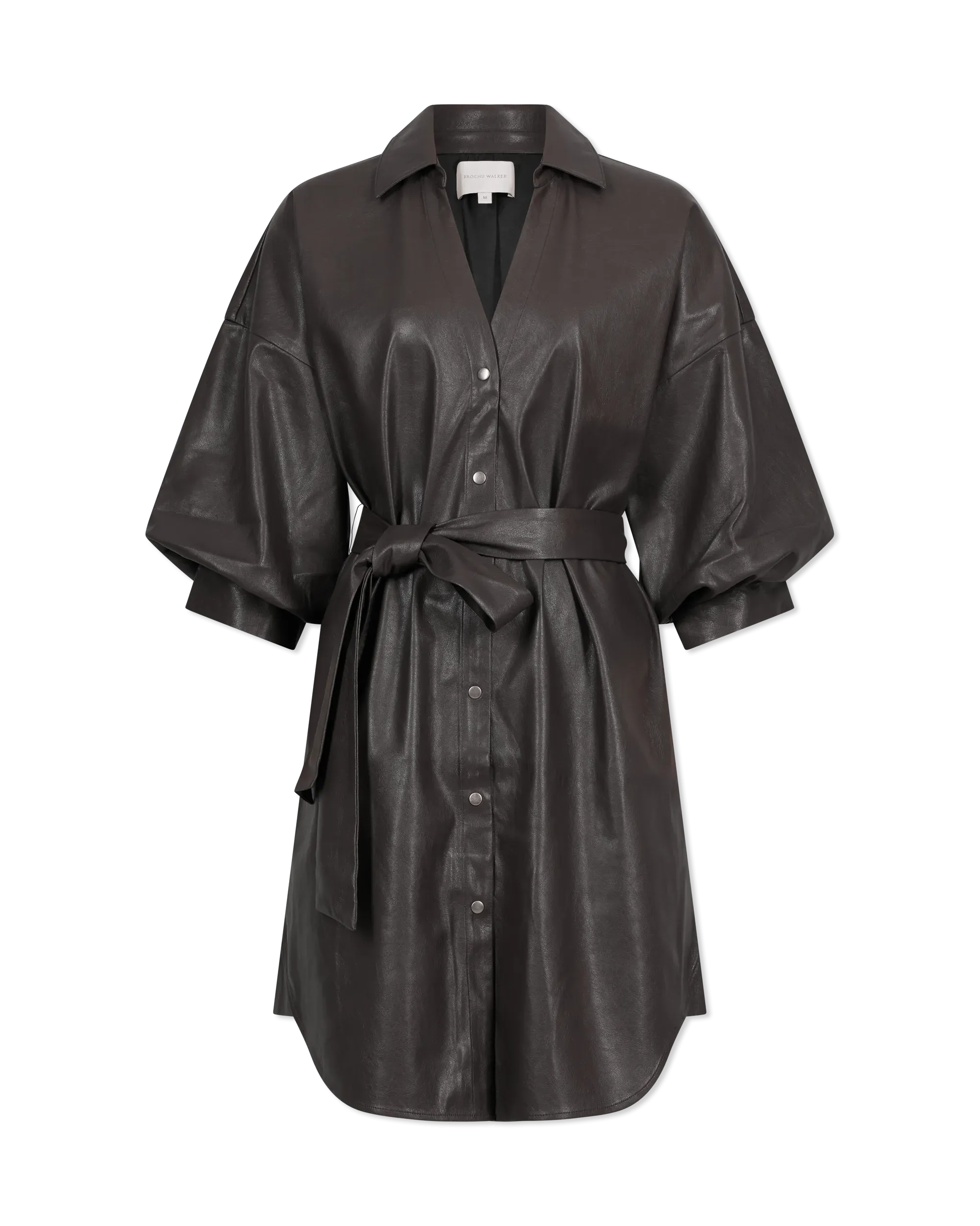 Kate Belted Vegan Leather Dress