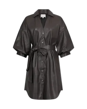 Kate Belted Vegan Leather Dress