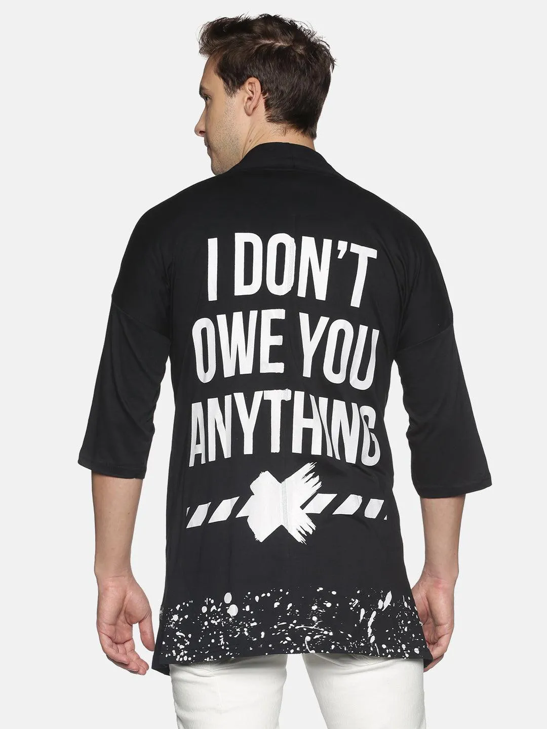 Kultprit Cotton Men Graphic Print 3/4 Sleeve Cardigan