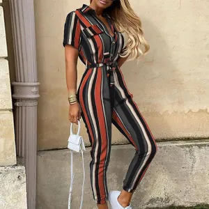 Kuroha® | Short Sleeve Belted Jumpsuit For Women