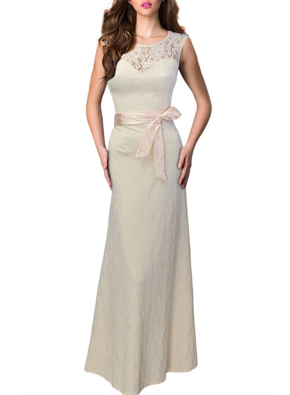 Lace Pinup Mermaid Maxi Dress Summer Women Belted Backless Sleeveless Long Party Dresses Plus Size Vestido De Renda