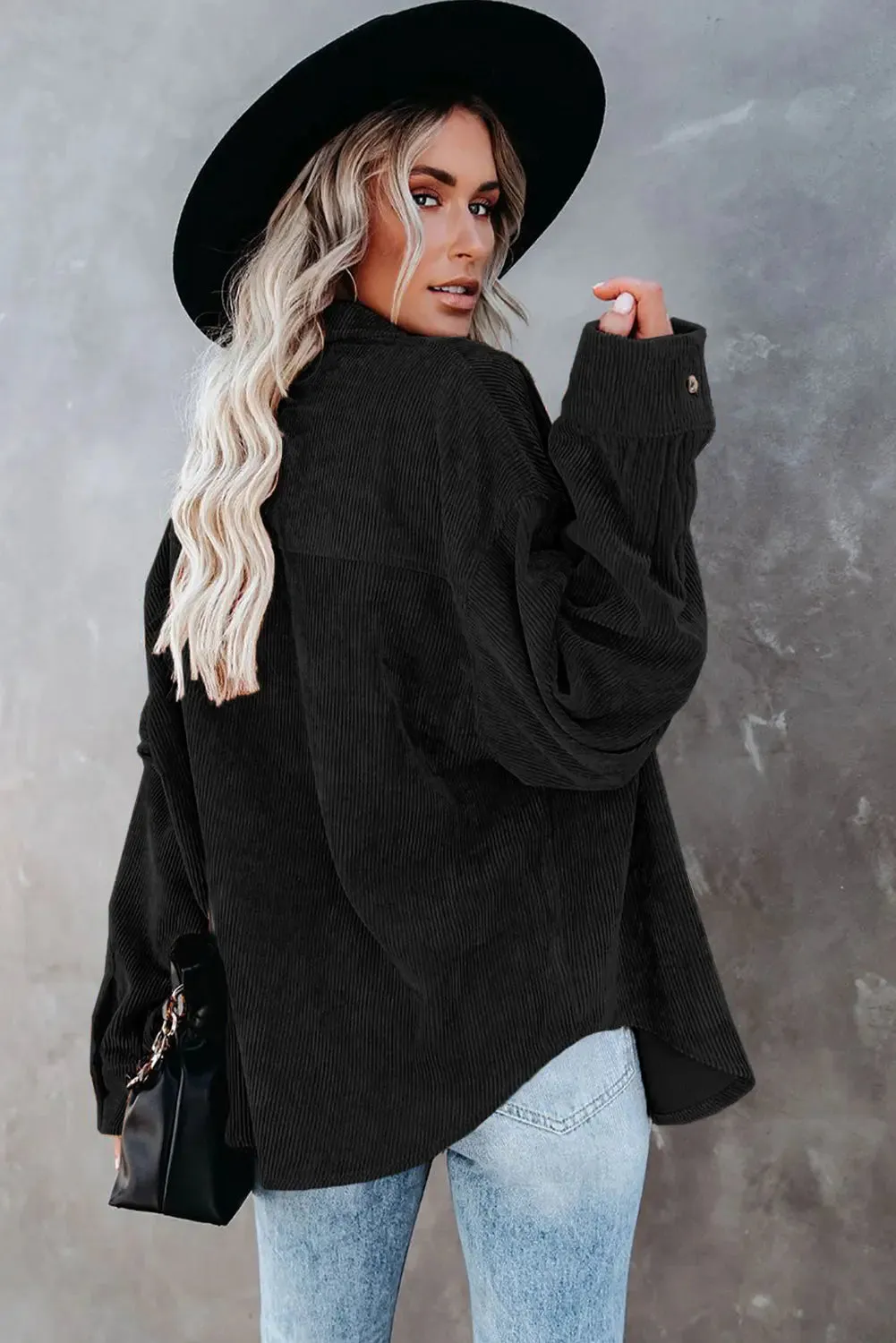 'Lainey' Sequin Corduroy Football Jacket