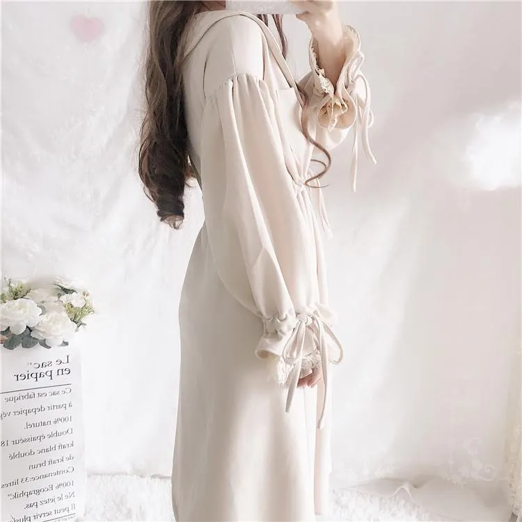 Lantern Loose Sleeve Lace Collar Dress SD00563