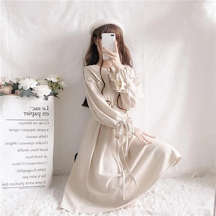 Lantern Loose Sleeve Lace Collar Dress SD00563