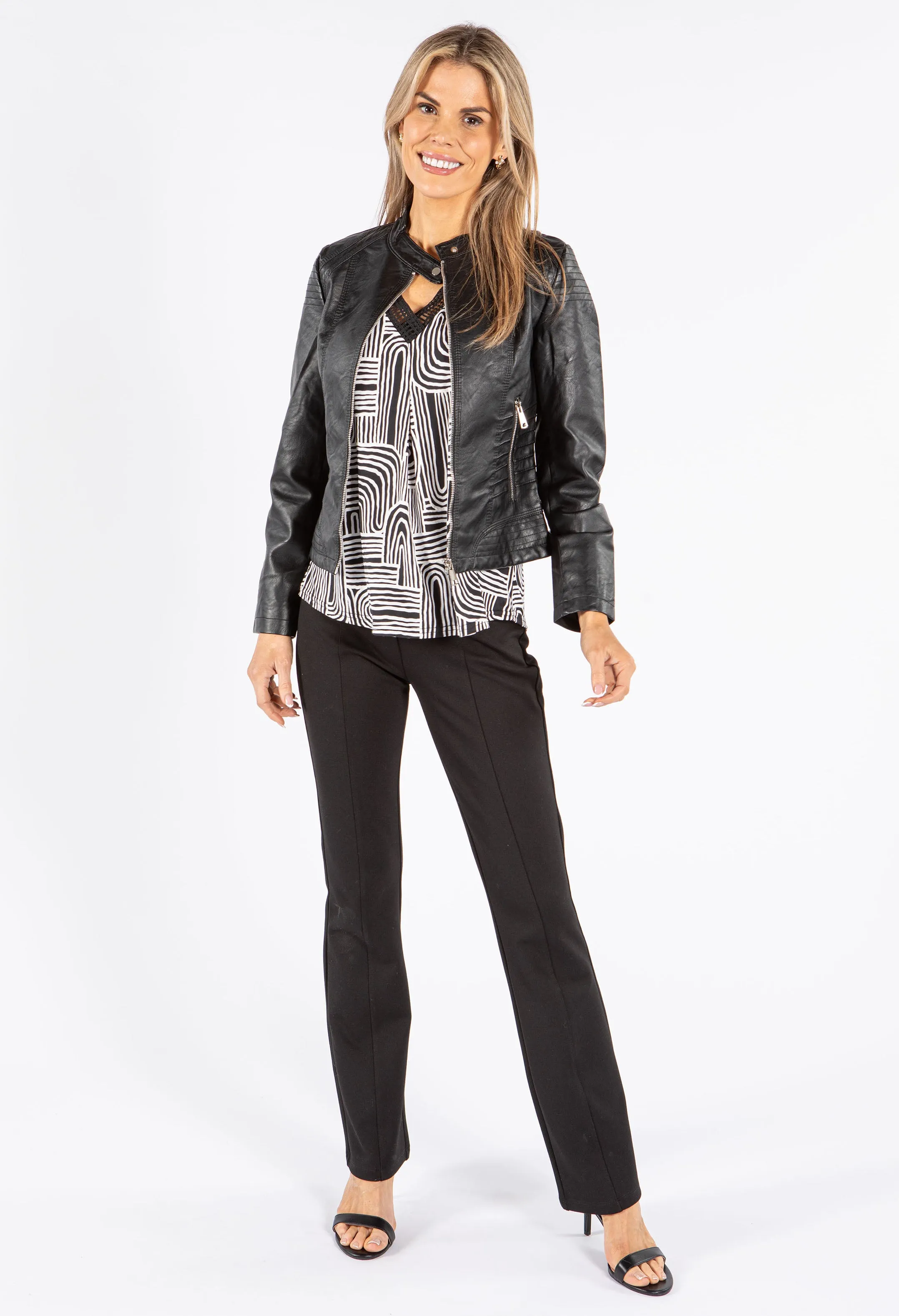 Leatherette Biker Jacket