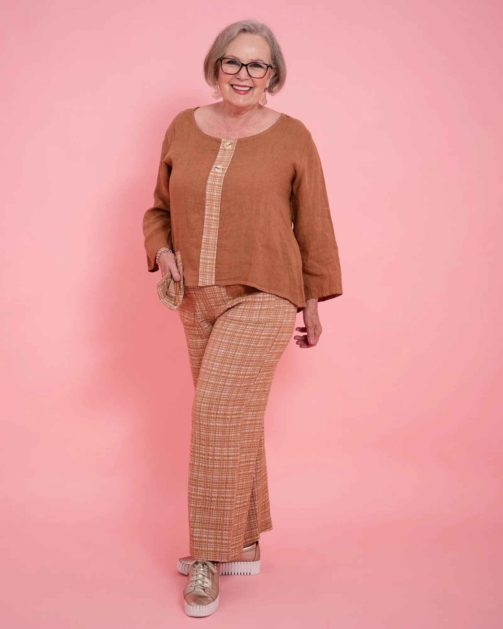 Lexa Tweed Trim Shirt