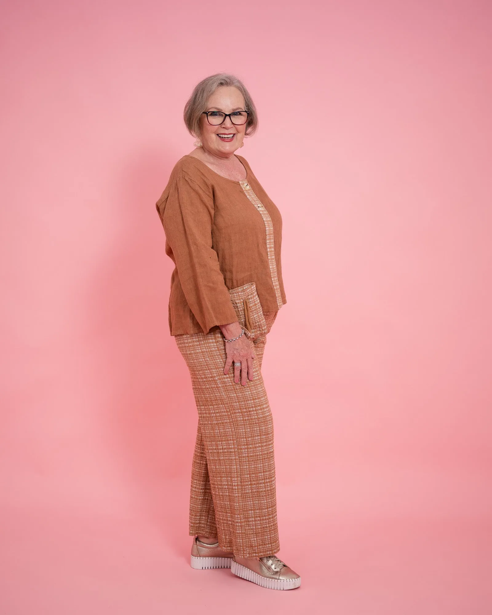 Lexa Tweed Trim Shirt