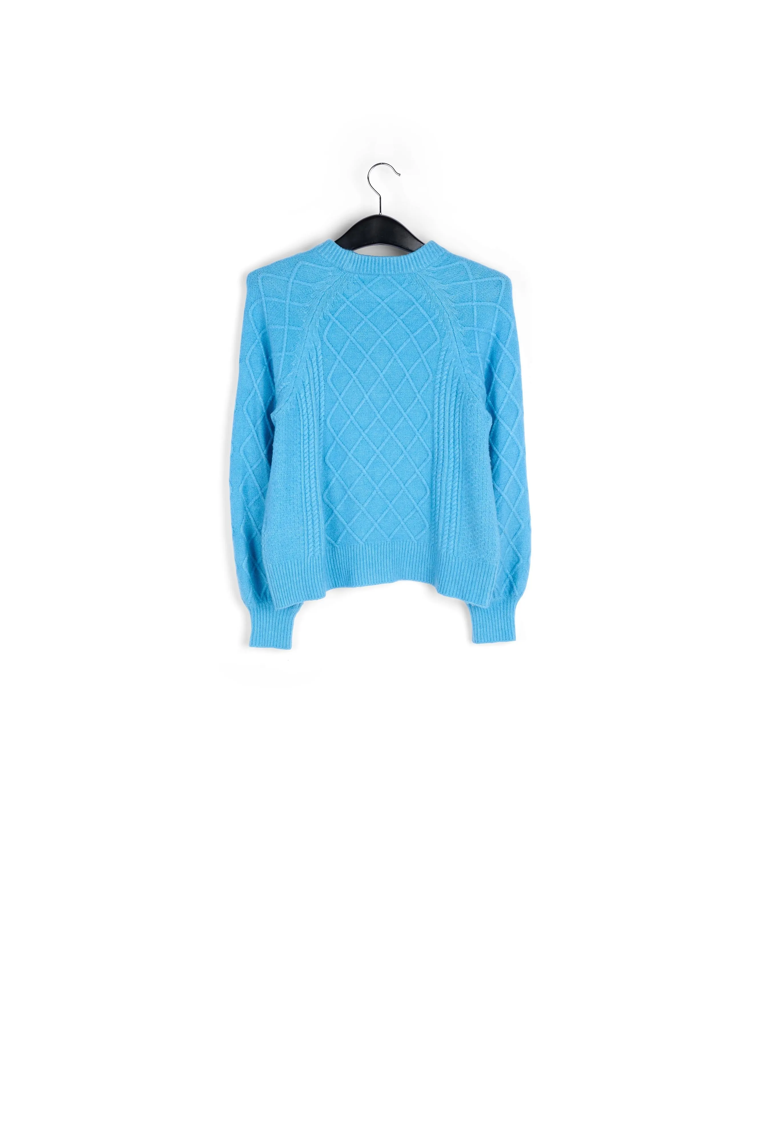 Light blue cable-knit sweater