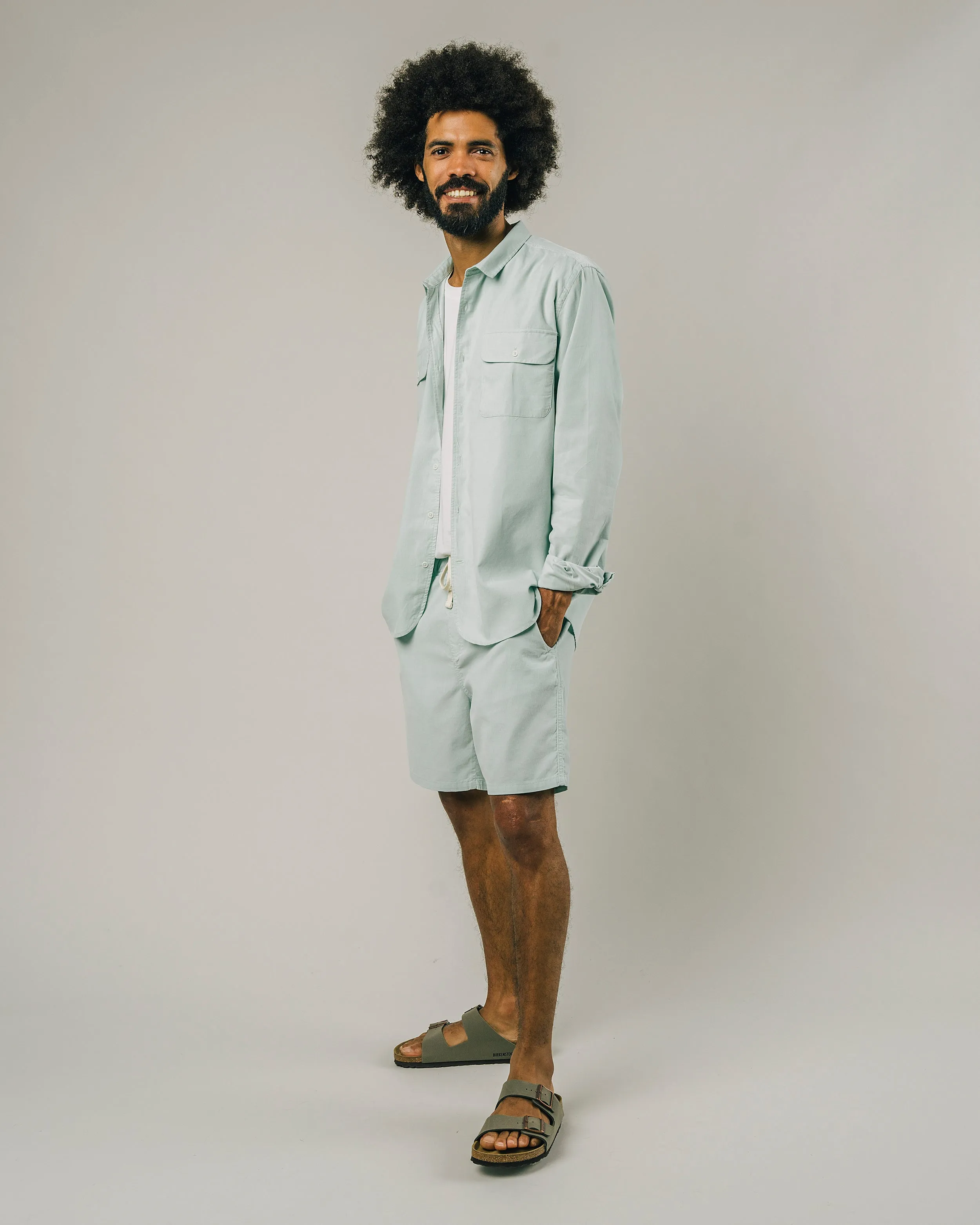 Lightweight Corduroy Shirt Acqua