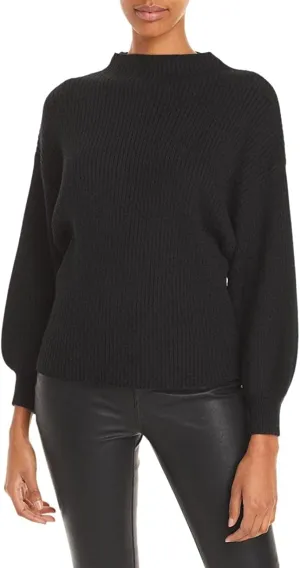 Line & Dot Womens Alder Ribbed Mock Neck Sweater Black S