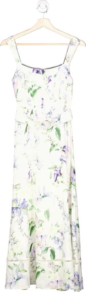 Lipsy White Floral Sleeveless Maxi Dress UK 8