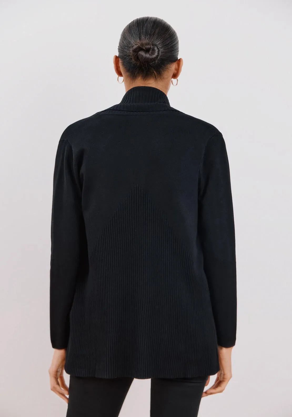 Long Sleeve Open Cardigan - Black