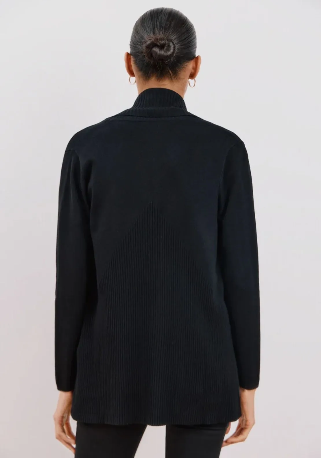 Long Sleeve Open Cardigan - Black