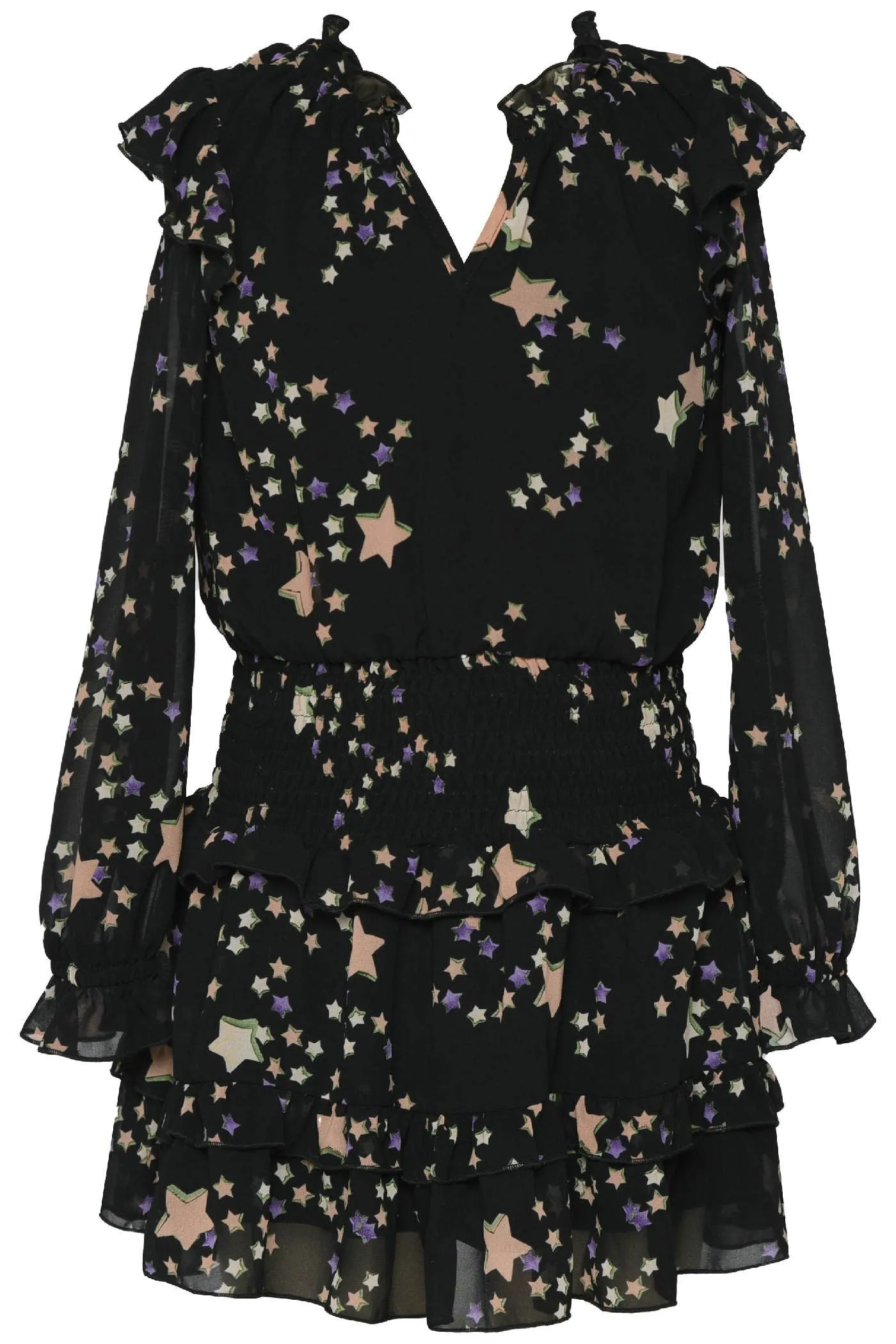 Long Sleeve Star Printed Dress | Hannah Banana