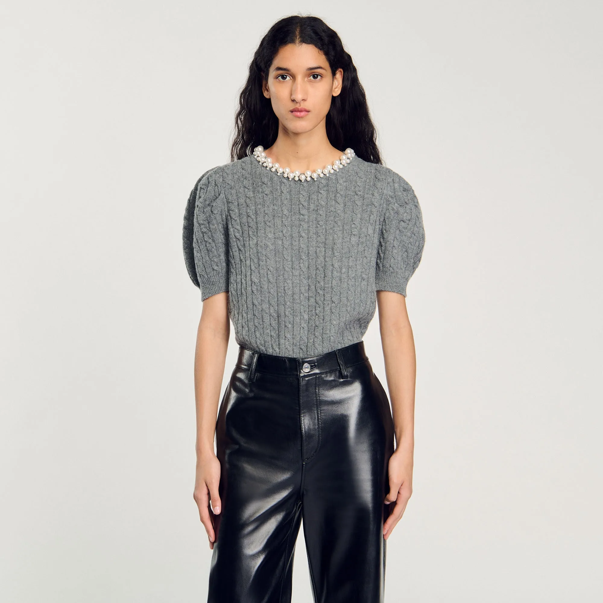 Madie Cable Knit Jumper Grey