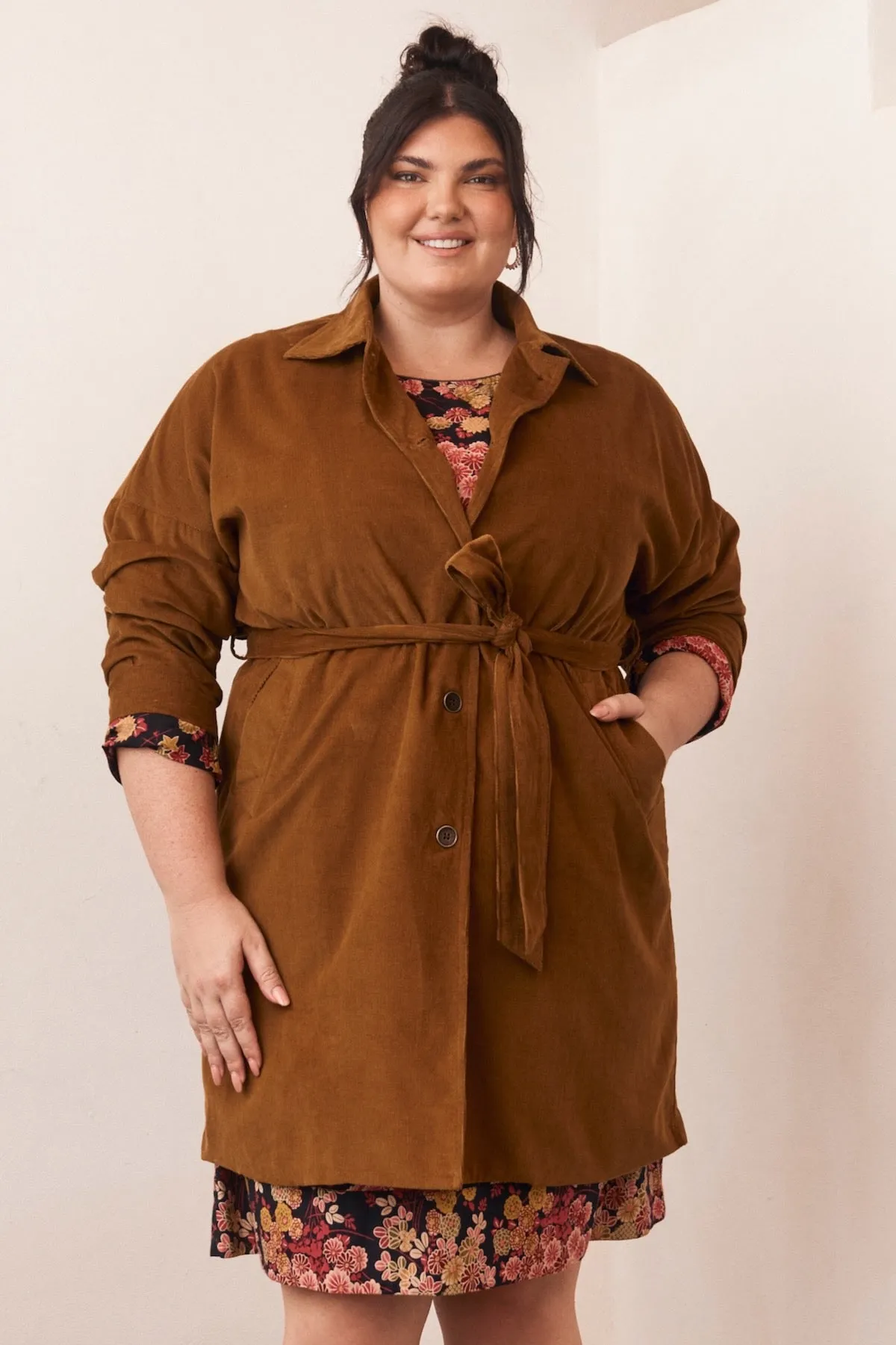 Madison Coat Corduroy - Caramel