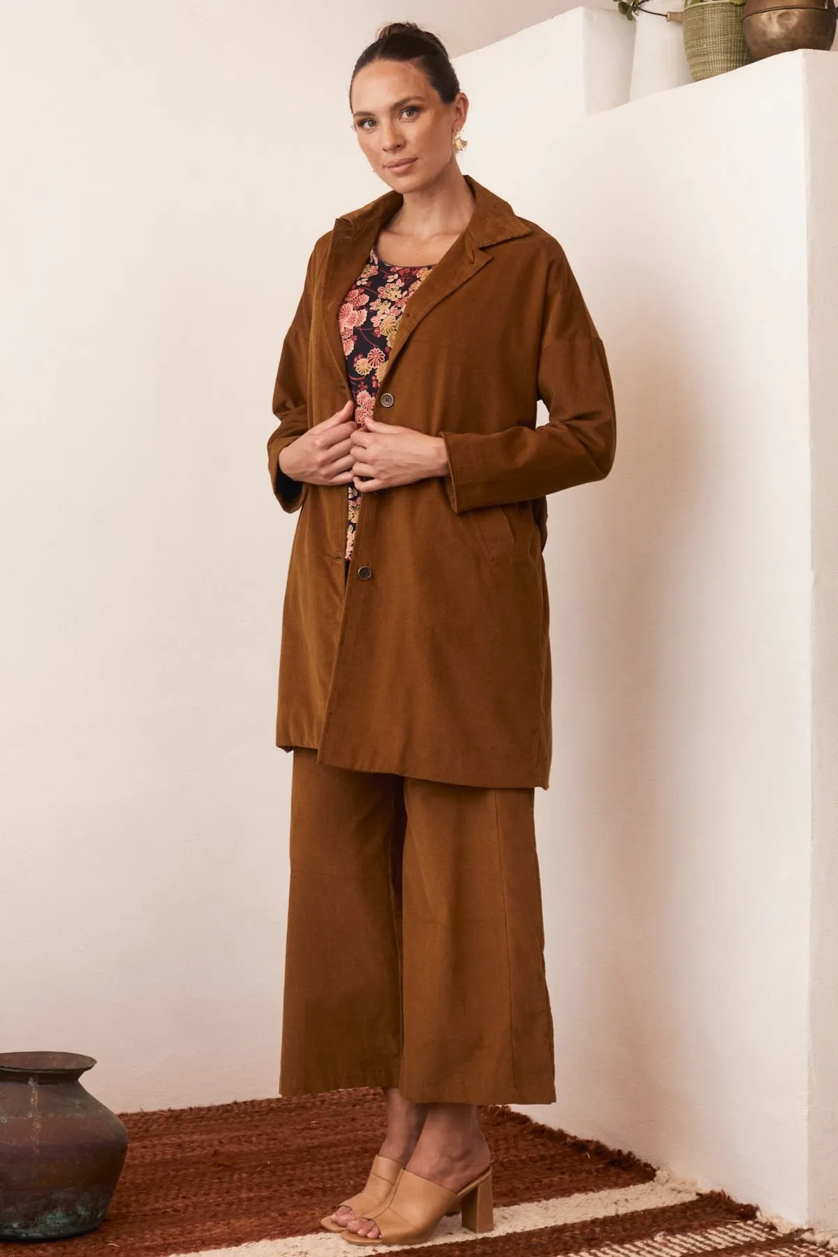 Madison Coat Corduroy - Caramel