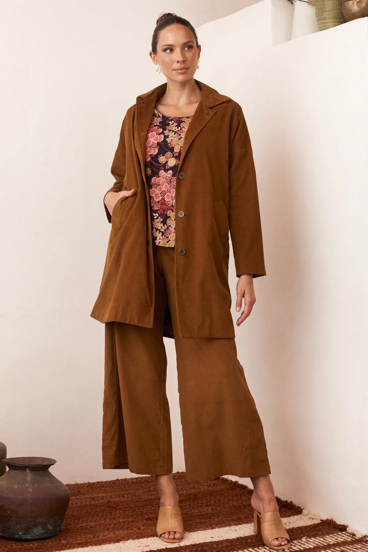 Madison Coat Corduroy - Caramel