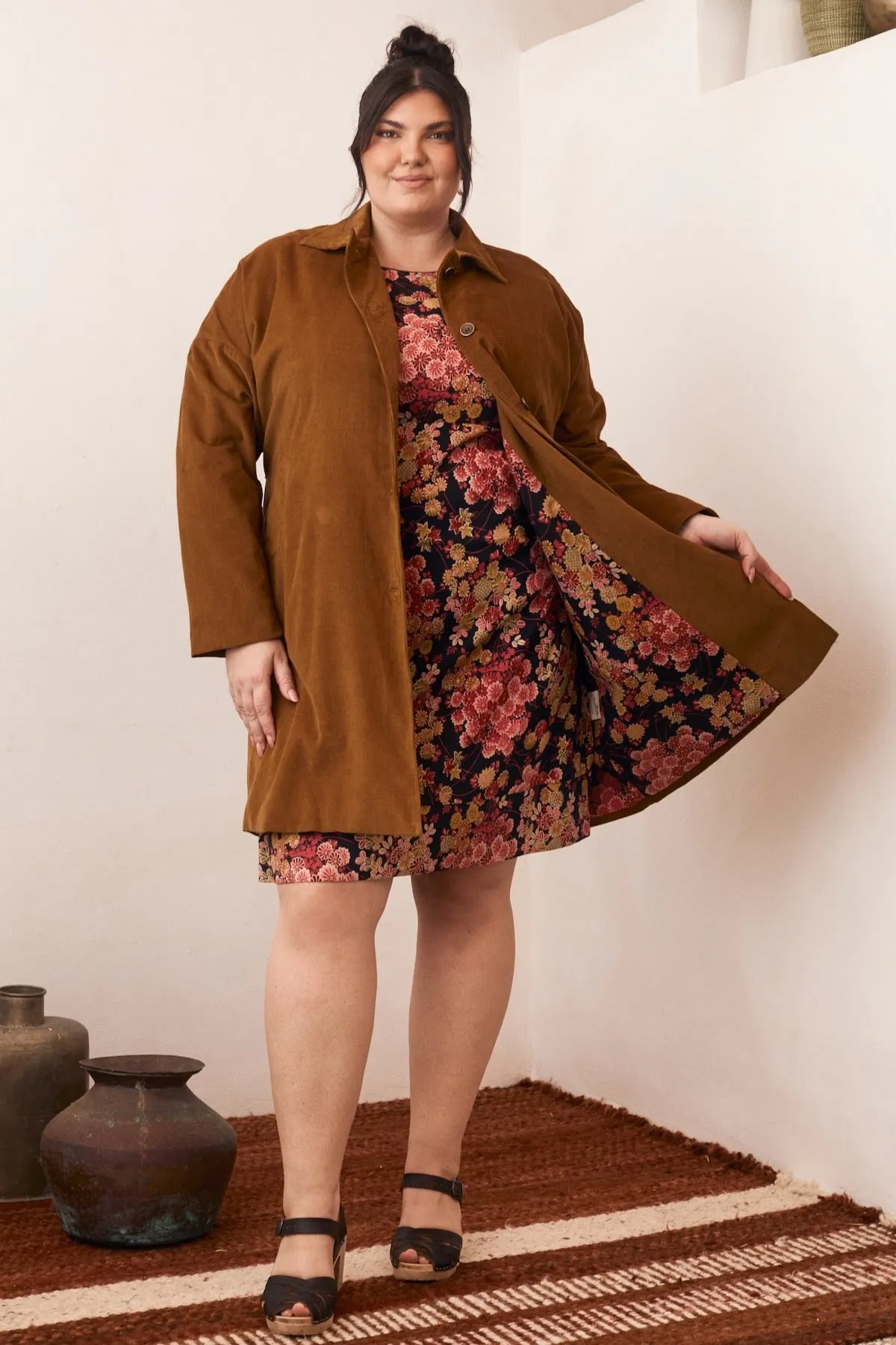 Madison Coat Corduroy - Caramel