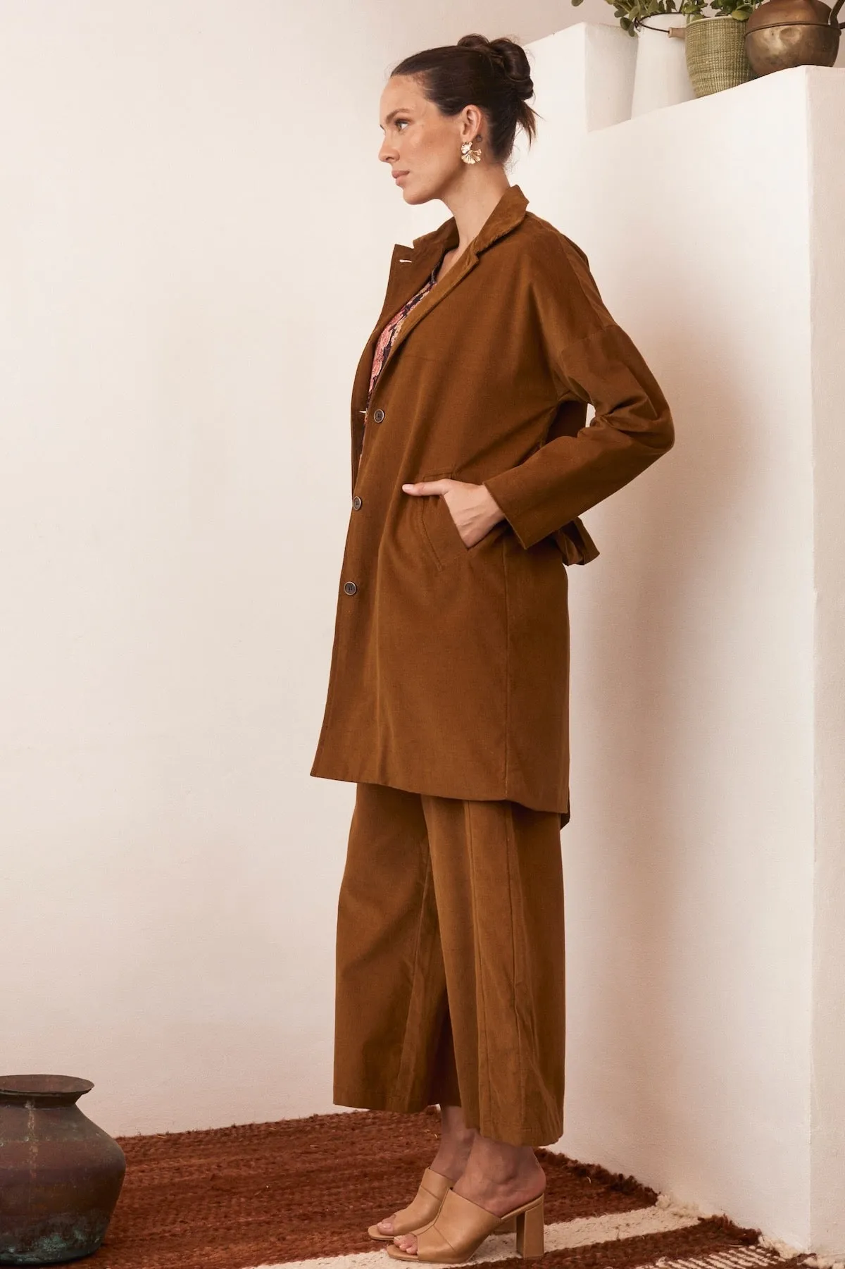 Madison Coat Corduroy - Caramel
