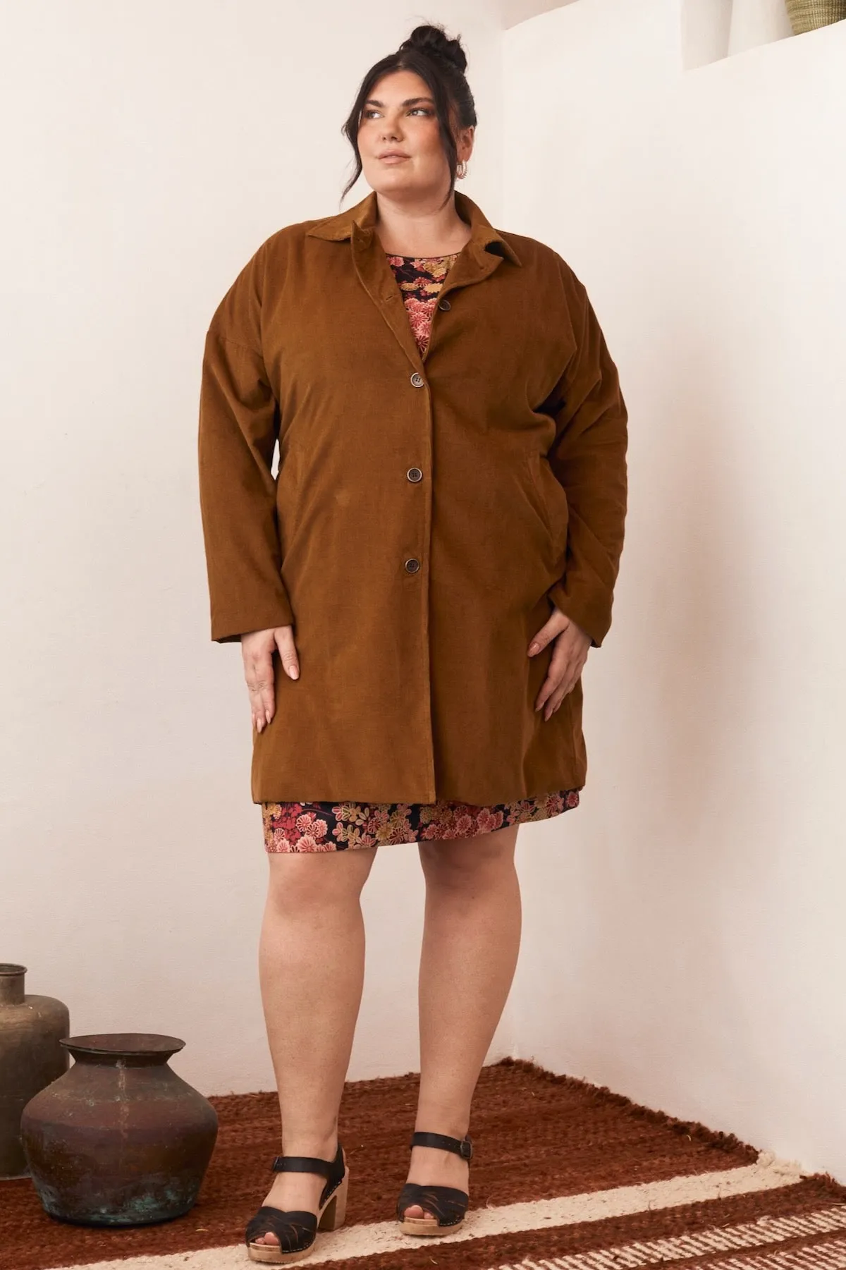 Madison Coat Corduroy - Caramel