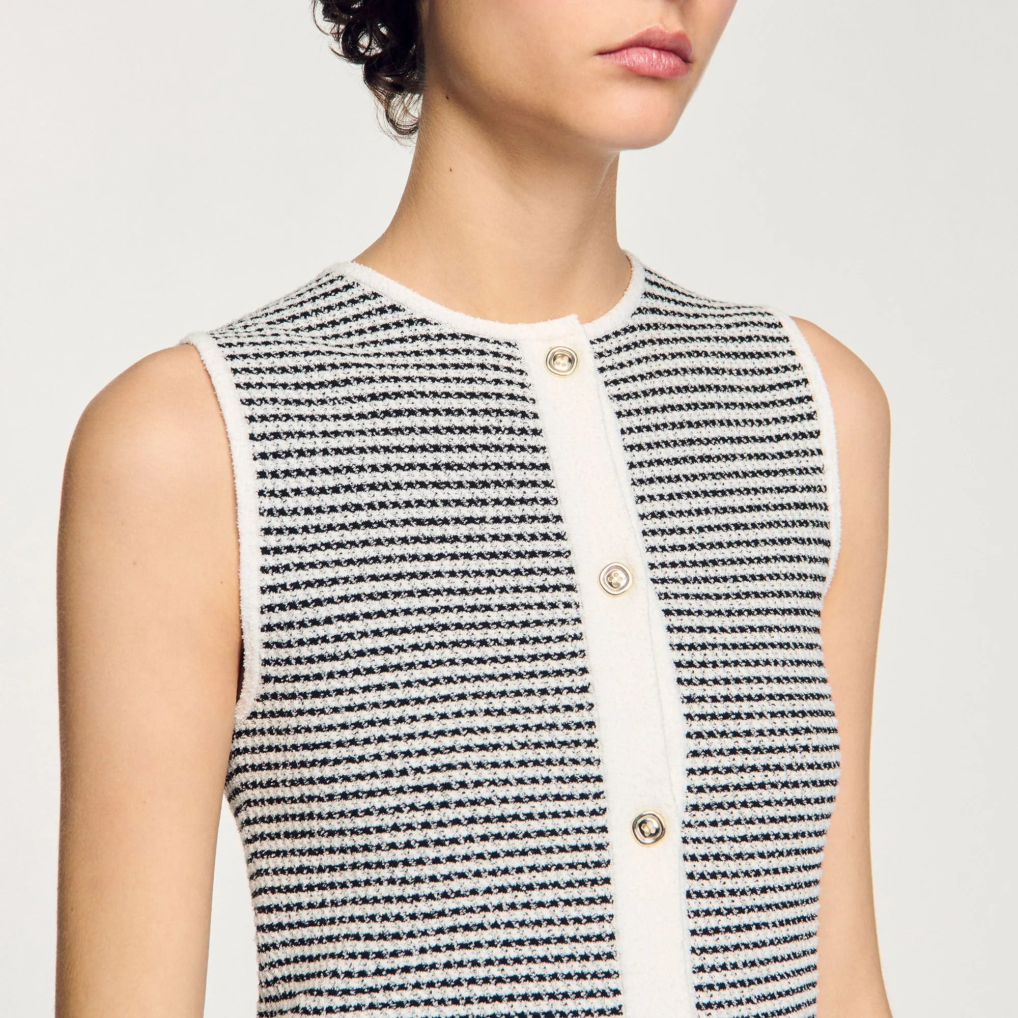 Mahe Striped Cardigan Black / White