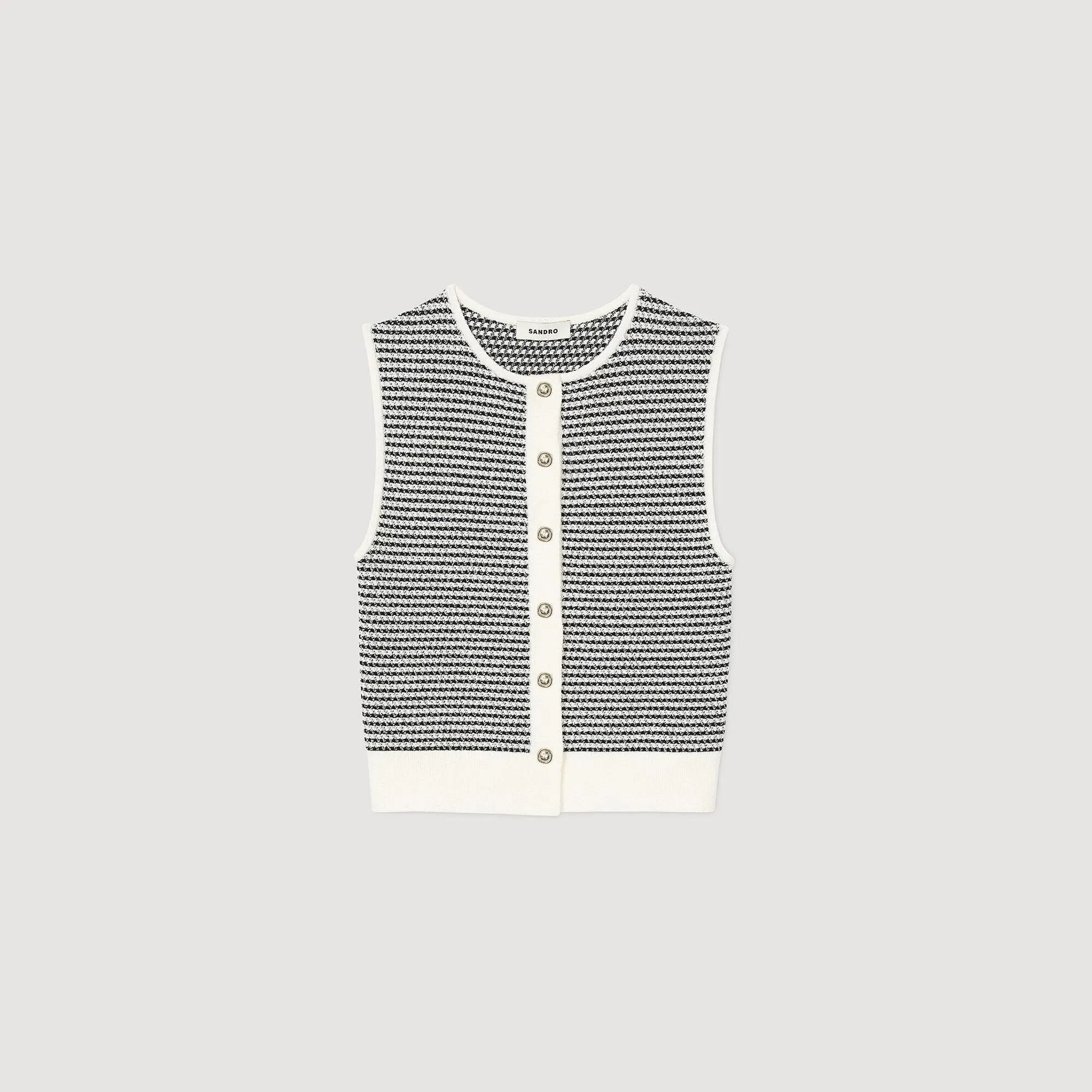 Mahe Striped Cardigan Black / White
