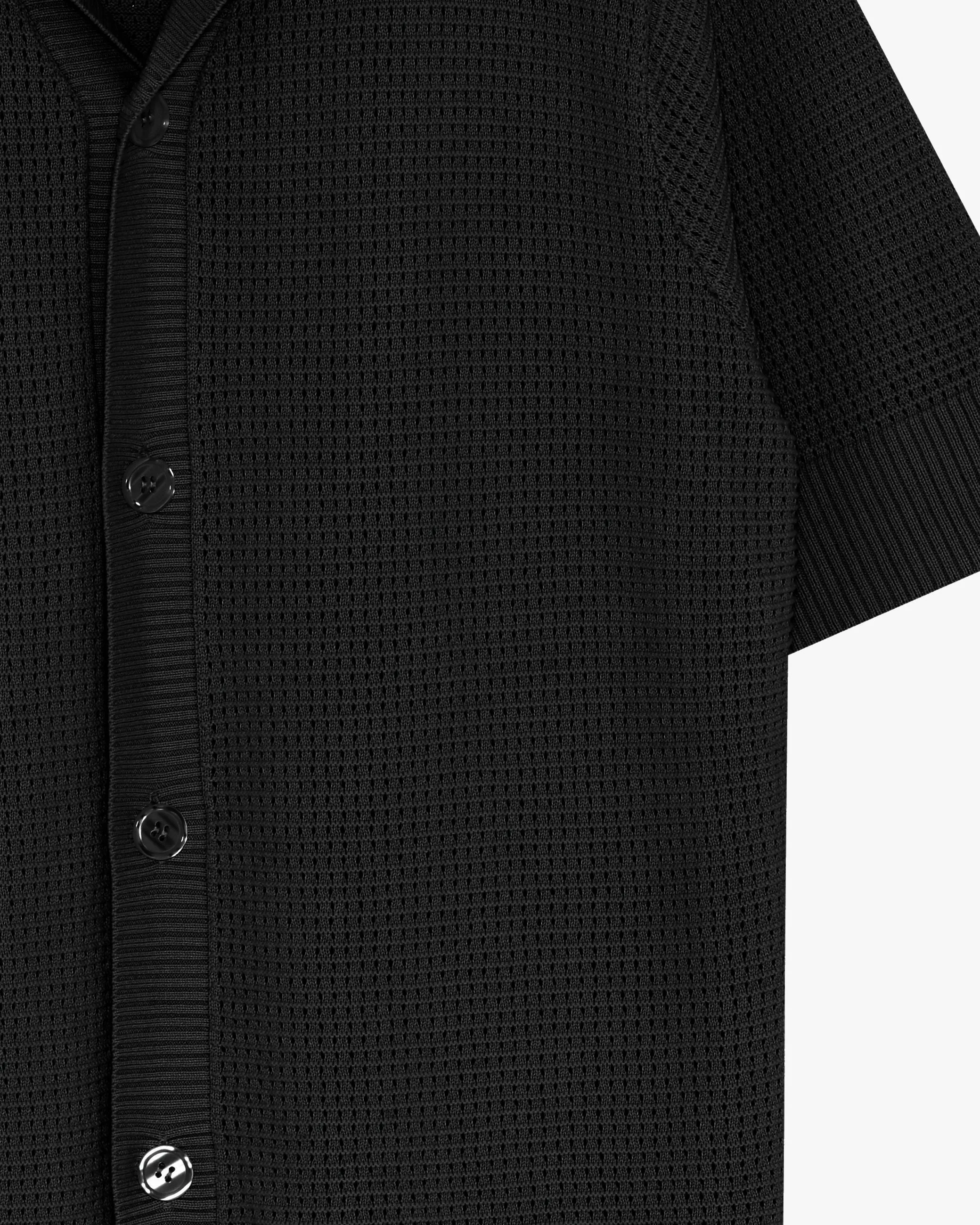 Mason crochet polo shirt 4177 - Black
