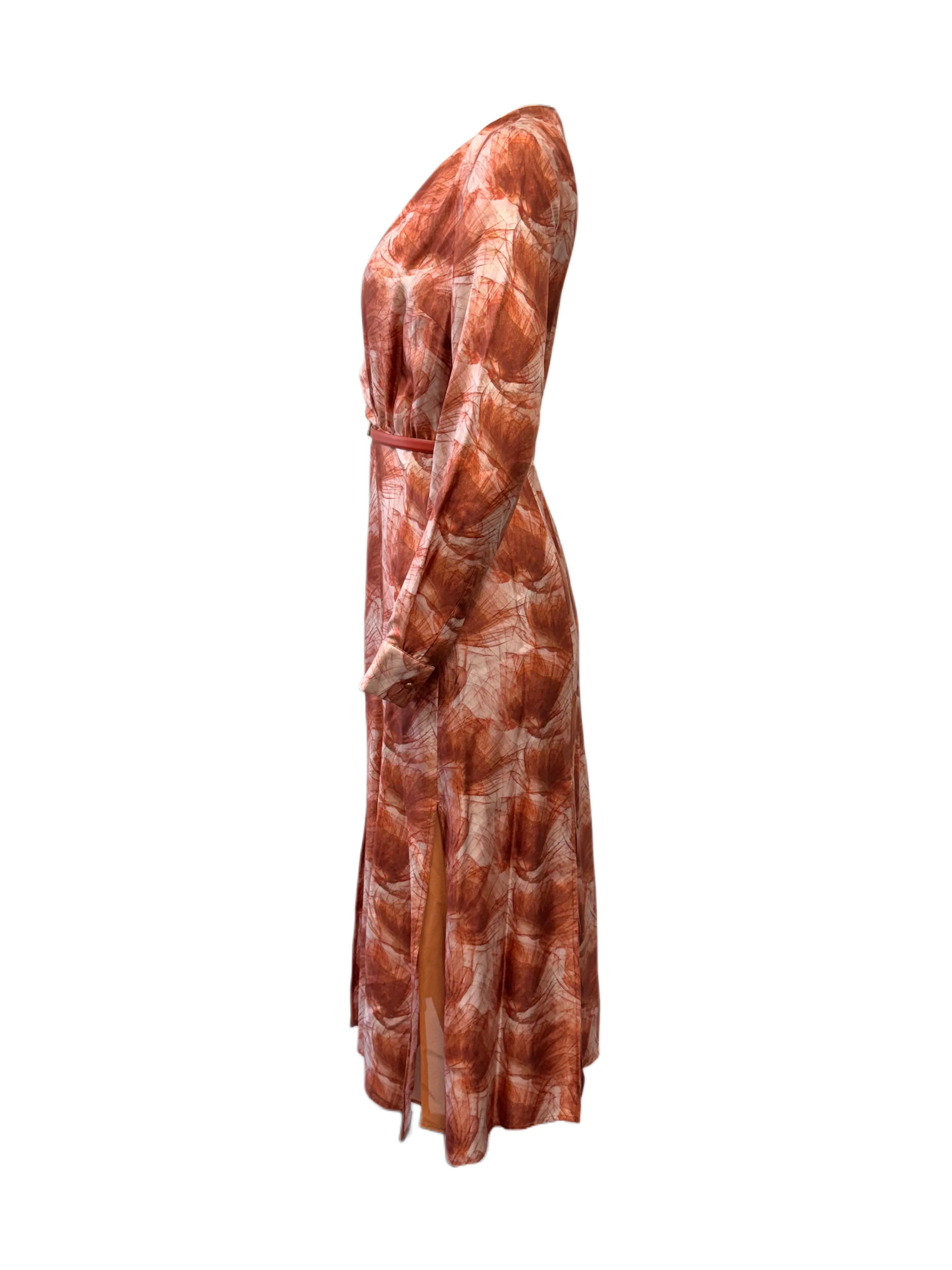 Max Mara Women's Orange Cenere Zipper Closure A Line Dress NWT