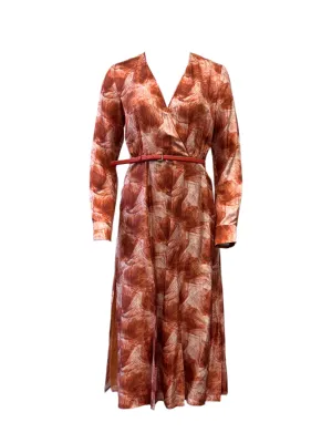 Max Mara Women's Orange Cenere Zipper Closure A Line Dress NWT