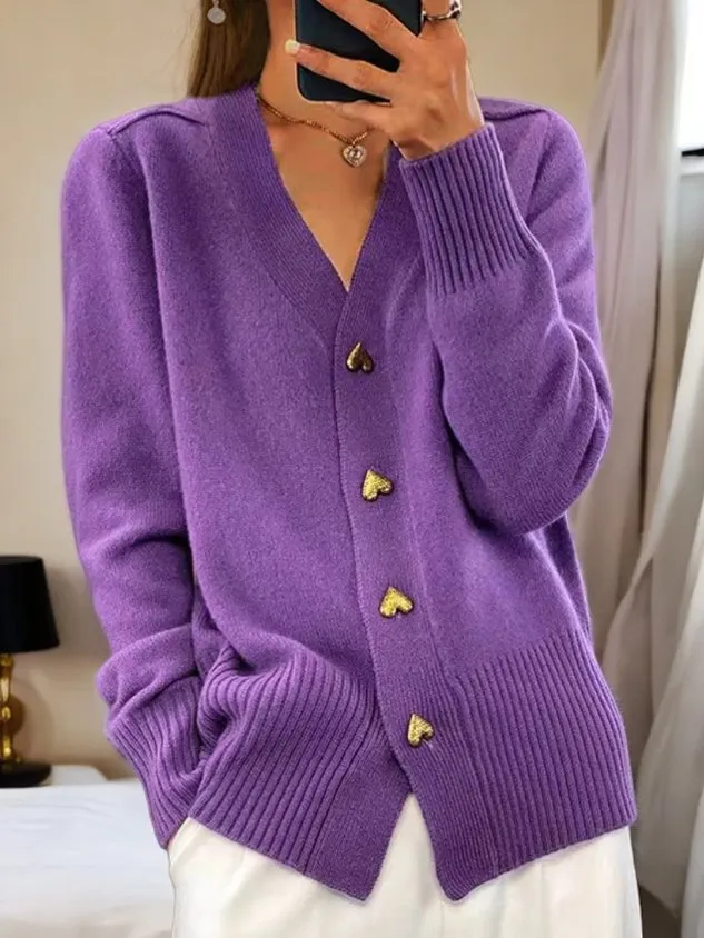MELANIE™ – Heart Button Cardigan