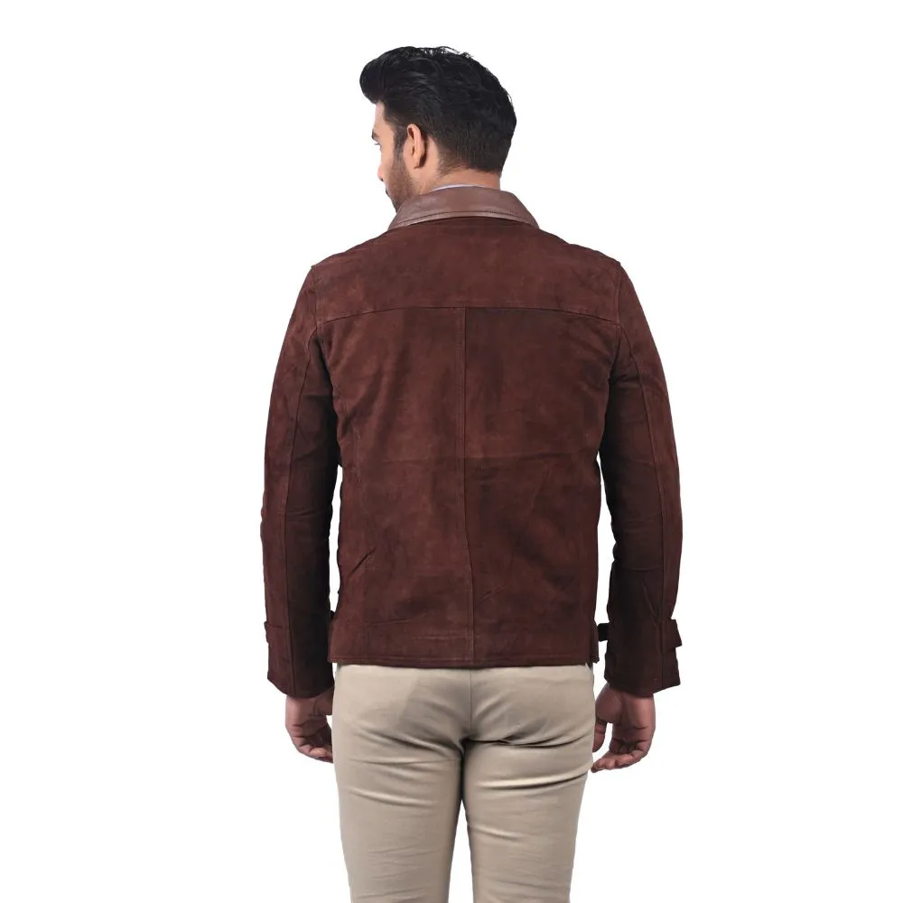 Men's Brown Suede Leather Jacket