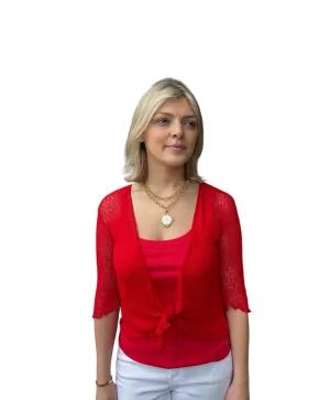 MESH CARDIGAN - RED