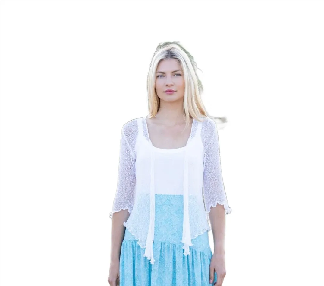 MESH CARDIGAN - WHITE