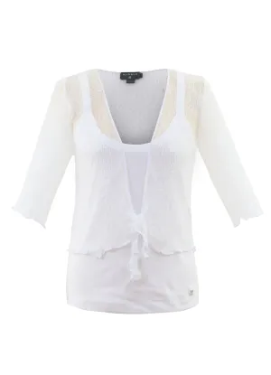 MESH CARDIGAN - WHITE