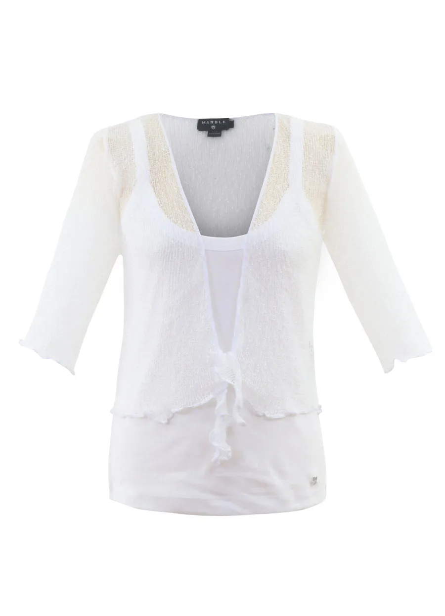 MESH CARDIGAN - WHITE