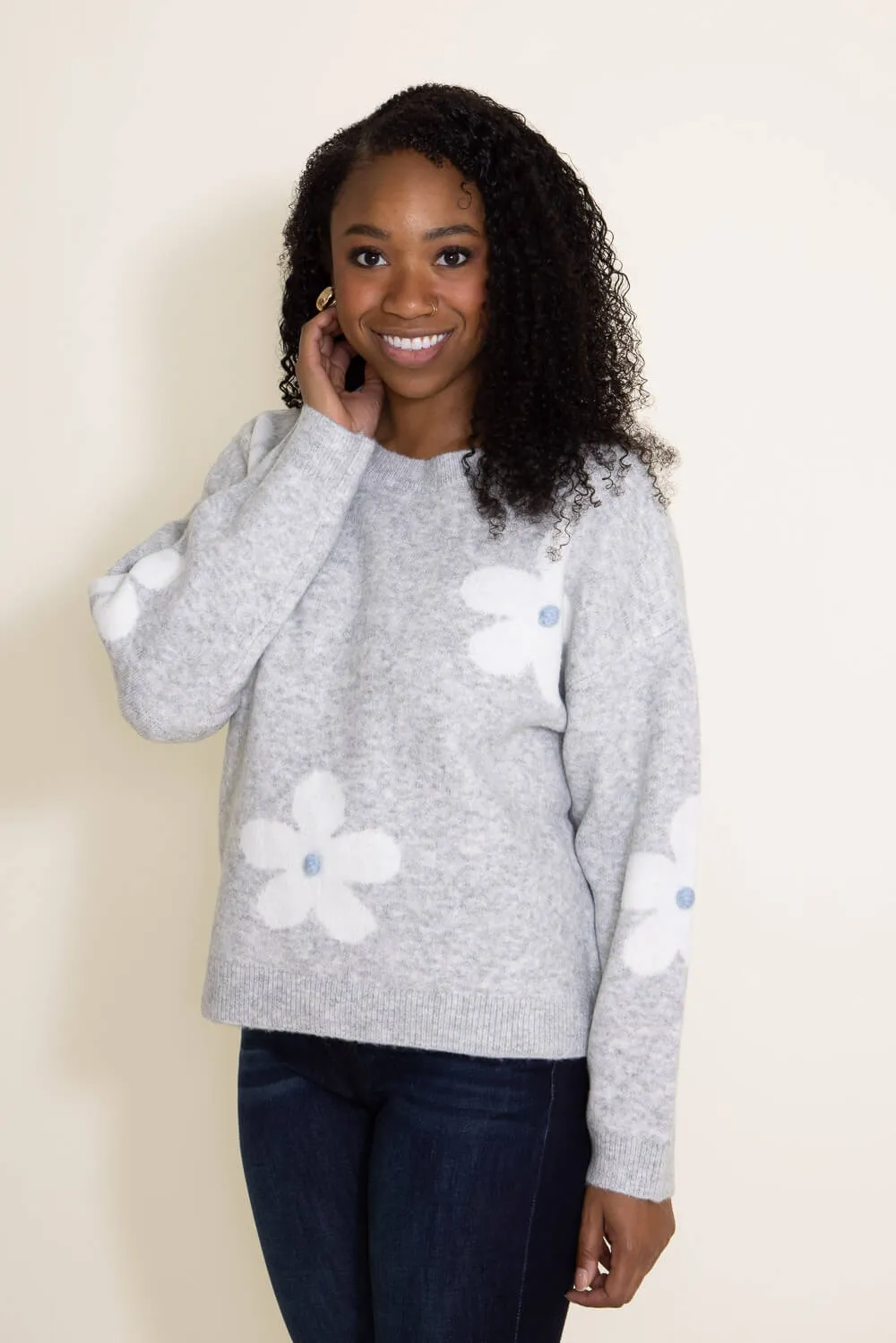Miracle Flower Sweater for Women in Grey | W2334-SILVER