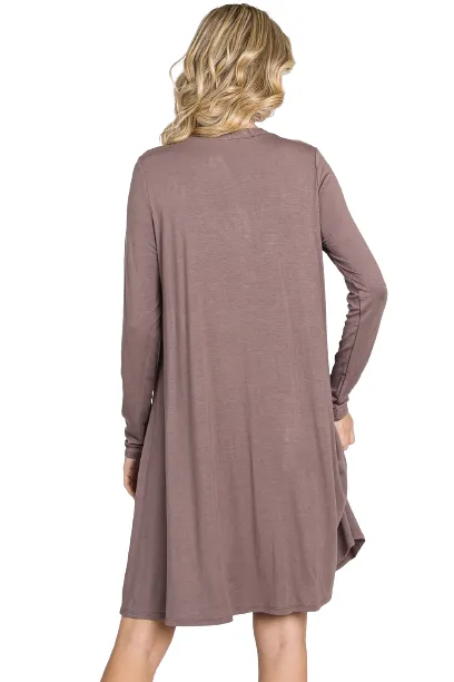 Mocha Long Sleeve Button Down Dress - Pack of 6