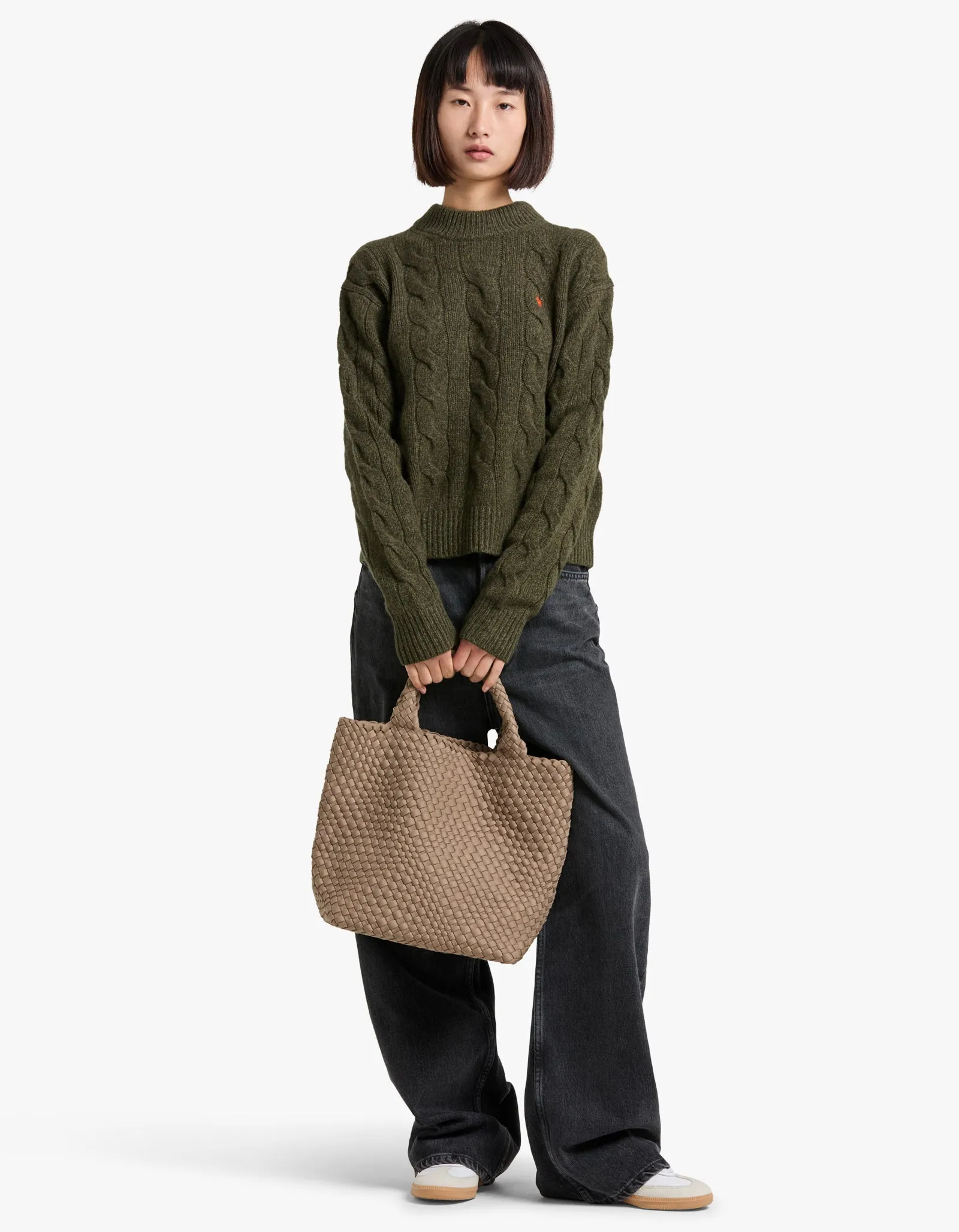 Mockneck L/S Pullover - Olive Marl