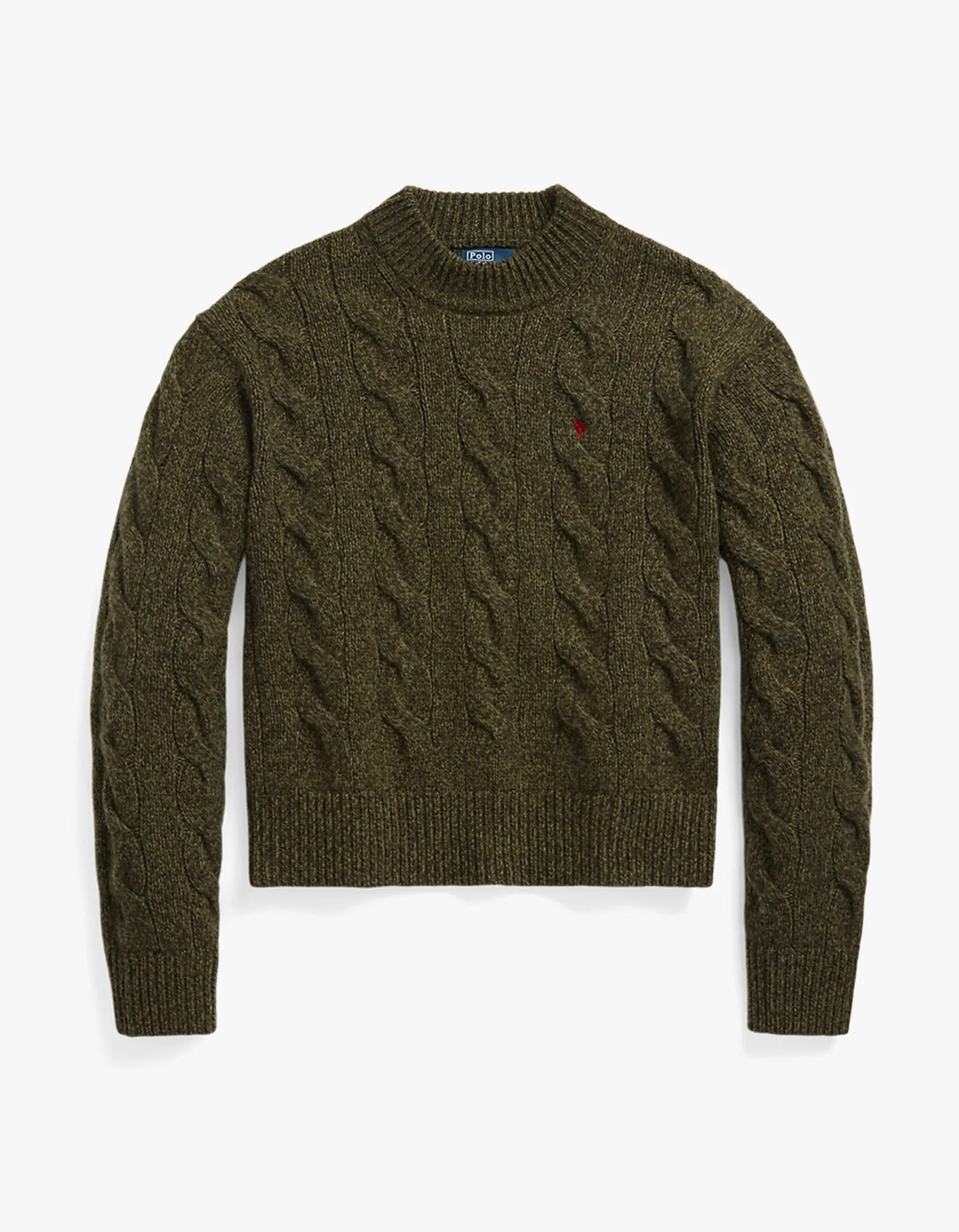 Mockneck L/S Pullover - Olive Marl