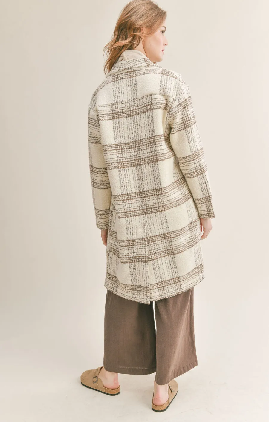 MORNING STROLL PLAID CARDI / CREAM