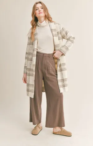 MORNING STROLL PLAID CARDI / CREAM