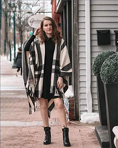 Moss Rose Plaid Shawl Wrap